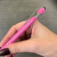 though she be but little she is fierce hot pink pen (Pen with Smart Phone Stylus)