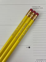 too cool to do drugs pencil set of 3 in mustard