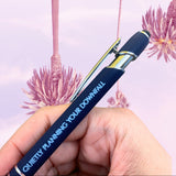 quietly plotting your downfall pen stylus with black ink