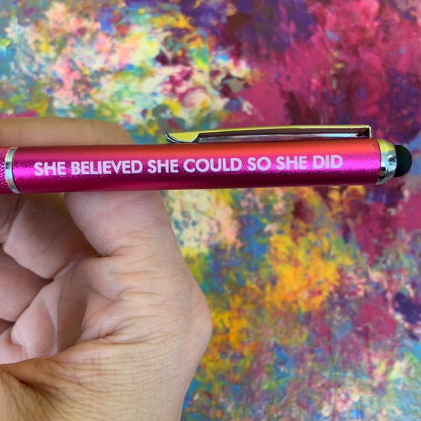 Girl Power Pen Set Stylus Pen Set of 3. Black Ink Inside